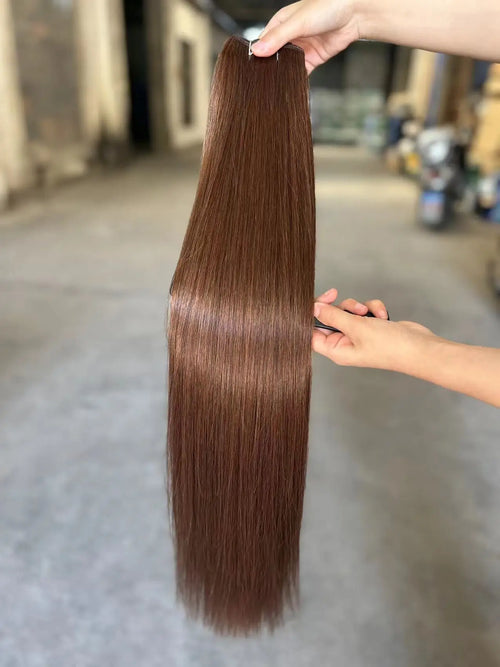 Straight Hair Bundles – Brown & Blonde Heat-Resistant Synthetic Extensions for Women
