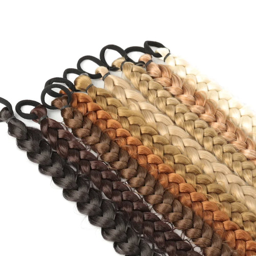 24-Inch Synthetic Long Braided Ponytail – High-Temperature Fiber Hair Extension