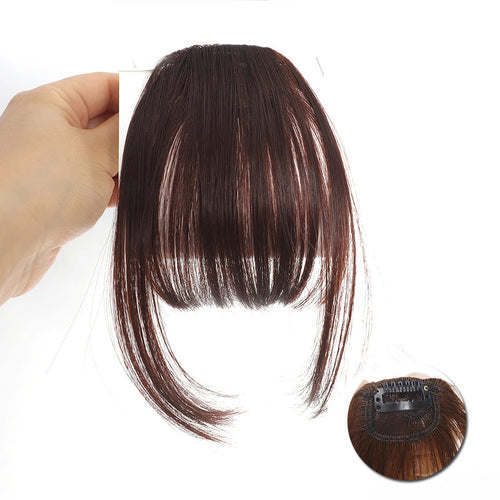 Synthetic Clip-In Air Bangs – Natural-Look Invisible Front Fringe Hairpiece for Women