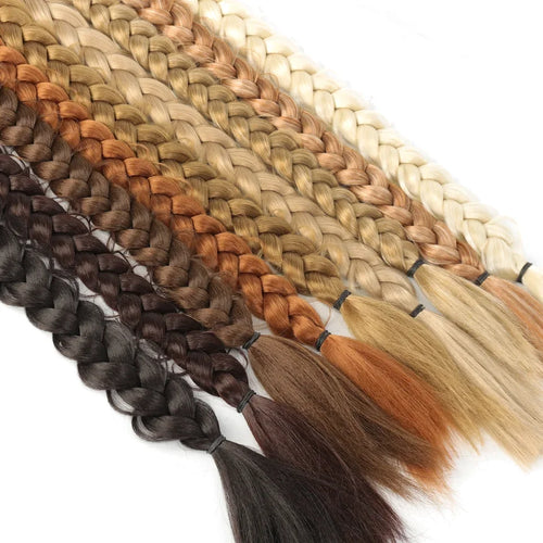 24-Inch Synthetic Long Braided Ponytail – High-Temperature Fiber Hair Extension