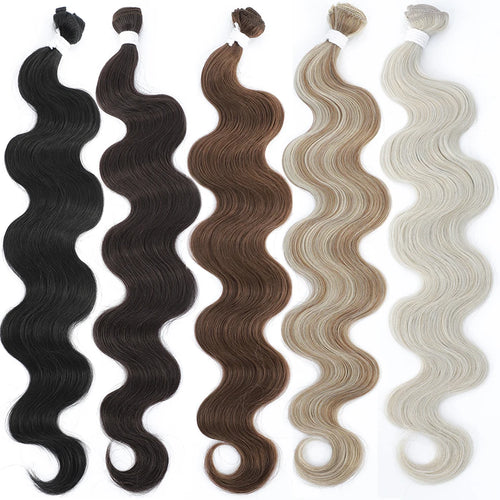 26-Inch Colorful Body Wave Hair Bundles – 613 Piano Blonde Synthetic Hair for Women