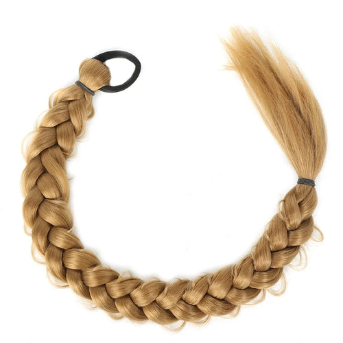24-Inch Synthetic Long Braided Ponytail – High-Temperature Fiber Hair Extension