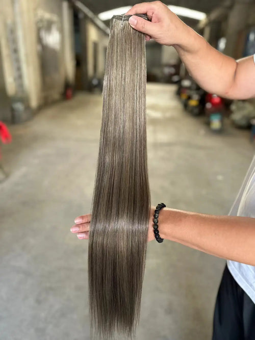 Straight Hair Bundles – Brown & Blonde Heat-Resistant Synthetic Extensions for Women