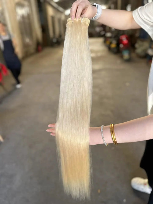 Straight Hair Bundles – Brown & Blonde Heat-Resistant Synthetic Extensions for Women