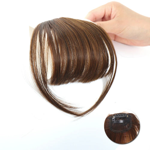 Synthetic Clip-In Air Bangs – Natural-Look Invisible Front Fringe Hairpiece for Women
