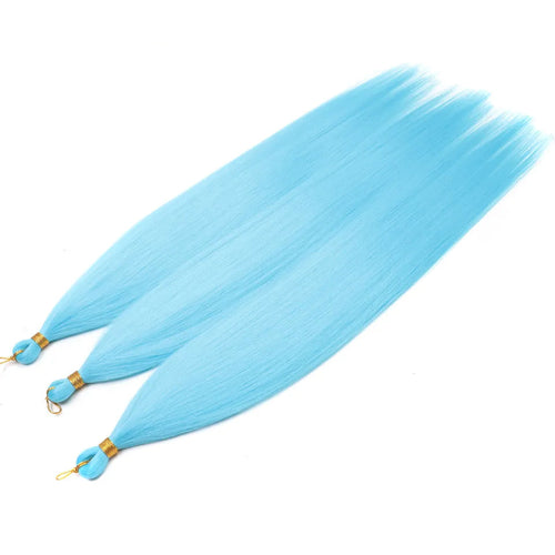 28-Inch Straight Pony Hair Bundles – 3pcs Synthetic Hair, Ombre Silver Grey, Easy Clip-In