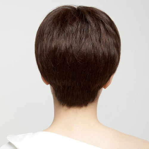 PAGEUP Short Hair Wig Natural Black With Bangs Soft And Realistic Hair Natural Fluffy Middle-aged And Elderly Ladies Mother Wig