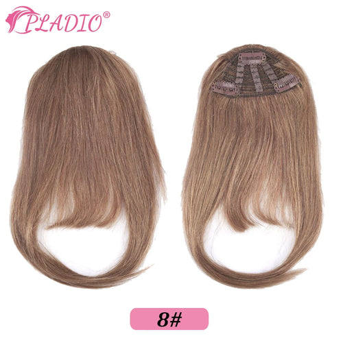 Straight Human Hair Bangs Clip in Hair Extensions 100% Remy Hair Clip On Bangs Fringe 3 Clips Hair Pieces for Women