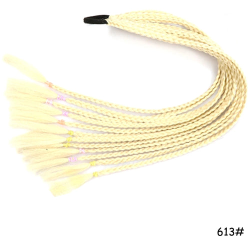 AZQUEEN Synthetic Rainbow Color Braided Ponytail For Girls Hair Elastic Rubber Band 60CM Braid Pony Tail Hair Extensions