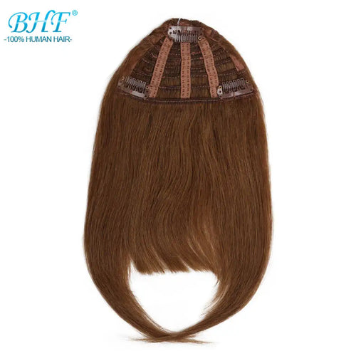 BHF Human Hair Bangs 8inch 20g Front 3 clips in Straight Remy Natural Human Hair Fringe All Colors