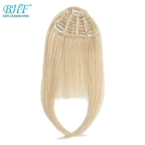 BHF Human Hair Bangs 8inch 20g Front 3 clips in Straight Remy Natural Human Hair Fringe All Colors