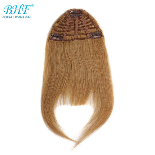 BHF Human Hair Bangs 8inch 20g Front 3 clips in Straight Remy Natural Human Hair Fringe All Colors