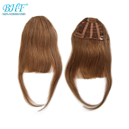 BHF Human Hair Bangs 8inch 20g Front 3 clips in Straight Remy Natural Human Hair Fringe All Colors