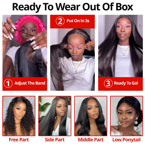 Queen Nala 360 Lace Frontal Straight Human Hair Wigs 30 40 Inch Glueless 7x5 13x4 Human Hair Wigs Ready To Wear Pre Plucked 200%