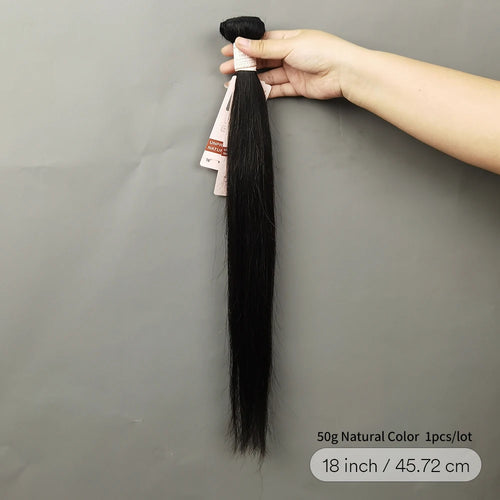 Straight Bundles Human Hair 10-30 Inch Hair Weave Bundles 100% Human Hair Extensions Natural Black Raw Hair Bundles 50G/Pcs