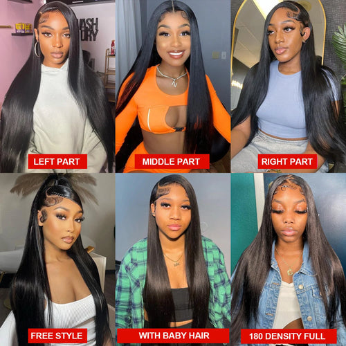 Queen Nala 360 Lace Frontal Straight Human Hair Wigs 30 40 Inch Glueless 7x5 13x4 Human Hair Wigs Ready To Wear Pre Plucked 200%
