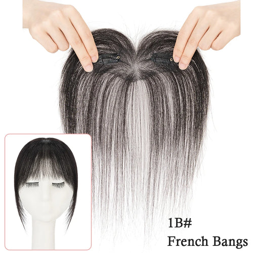 Rich Choices Clip In Air Bang Natural Human Hair French Bangs Invisible Edgeless Replacement Fringe Forehead Hairline For Women