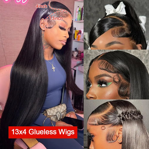 Queen Nala 360 Lace Frontal Straight Human Hair Wigs 30 40 Inch Glueless 7x5 13x4 Human Hair Wigs Ready To Wear Pre Plucked 200%