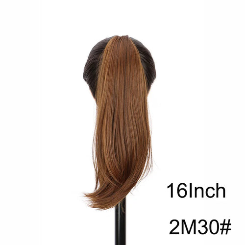 WIGSIN 16Inch/20Inch Synthetic Wig Female Slightly Curver Ponytail Hair Extension Claw Clip in Ponytail Hairpice for Women