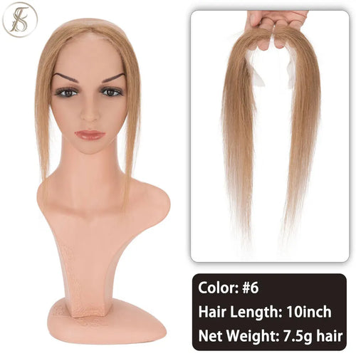 TESS Women Topper Human Hair 10inch Natural Hairline Hair Patch Hair Loss Hand Hook Lace Single Knot Hair Invisible Hairpiece