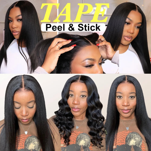 UNice Hair Pre Everything 7x5 13x4 Yaki Straight Wig Pre Plucked Pre Cut Pre Bleached Glueless Wig Human Hair Ready To Wear 150%