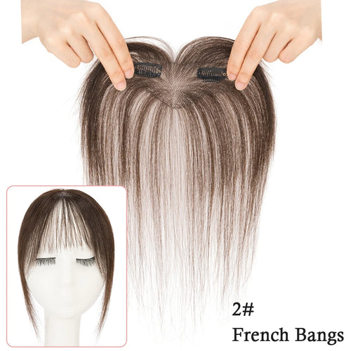 Rich Choices Clip In Air Bang Natural Human Hair French Bangs Invisible Edgeless Replacement Fringe Forehead Hairline For Women