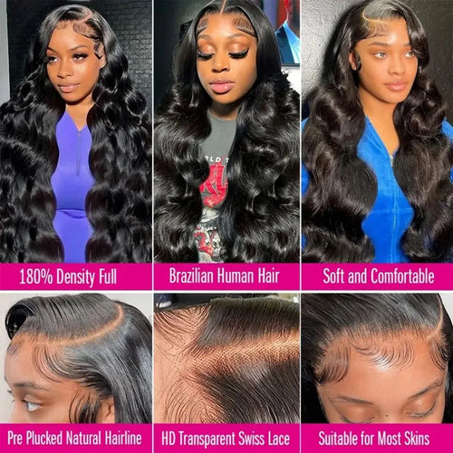 Cur Wig Body Wave 360 Full Lace Front Wig Human Hair Pre Plucked 13x4 HD Lace Frontal Remy Curly Hair Wig Brazilian For Women