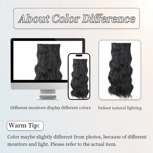 Clip in Long Wavy Synthetic Hair Extension 16/20/24 Inch 4PCS  to Hairpieces Fiber Thick Double Weft Hair Extension for Women