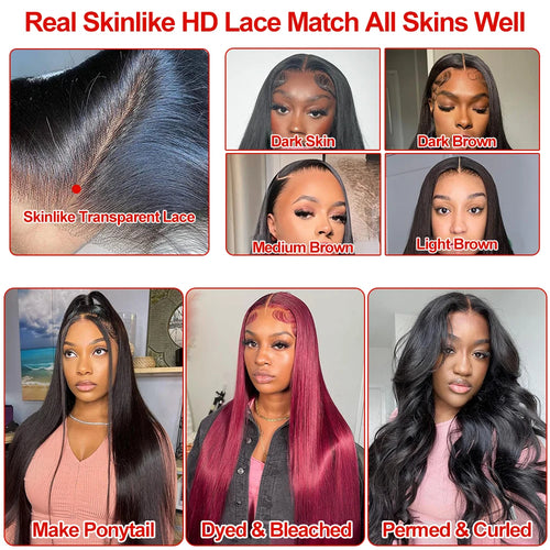 Queen Nala 360 Lace Frontal Straight Human Hair Wigs 30 40 Inch Glueless 7x5 13x4 Human Hair Wigs Ready To Wear Pre Plucked 200%