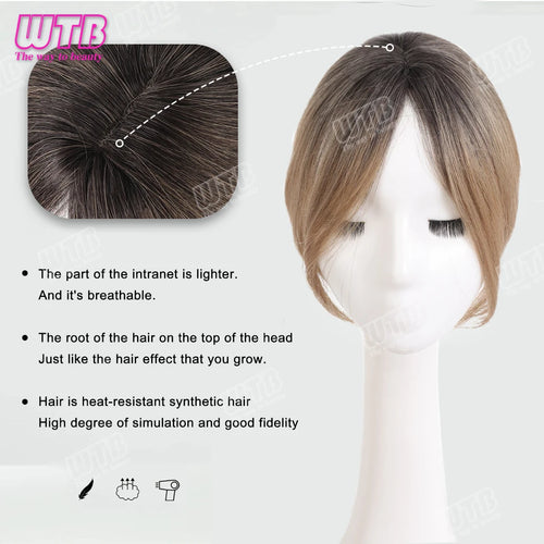 WTB Synthetic Bangs Clip-In Bangs Extension Natural Fake Fringe Topper Hairpiece Invisible Clourse Bangs Covers Hairpieces Hair