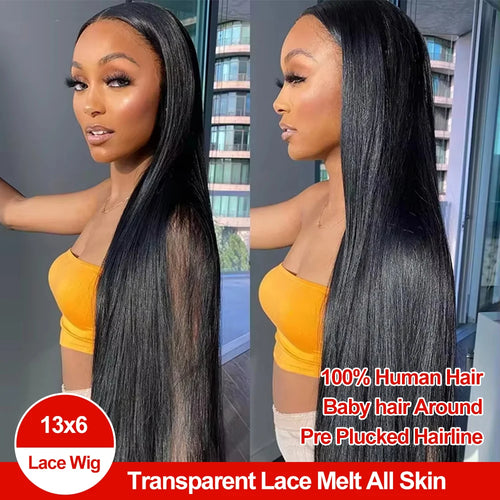 Queen Nala 360 Lace Frontal Straight Human Hair Wigs 30 40 Inch Glueless 7x5 13x4 Human Hair Wigs Ready To Wear Pre Plucked 200%