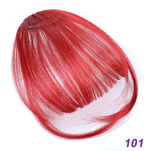 LM Natural Straight Synthetic Blunt Bangs High Temperature Fiber Brown Women Clip-In Full Bangs With Fringe Of Hair 6 Inch