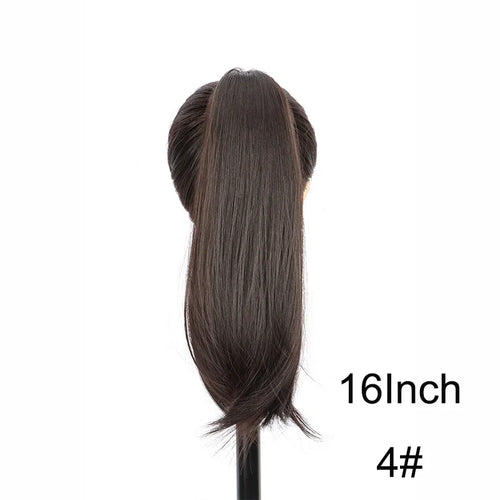 WIGSIN 16Inch/20Inch Synthetic Wig Female Slightly Curver Ponytail Hair Extension Claw Clip in Ponytail Hairpice for Women