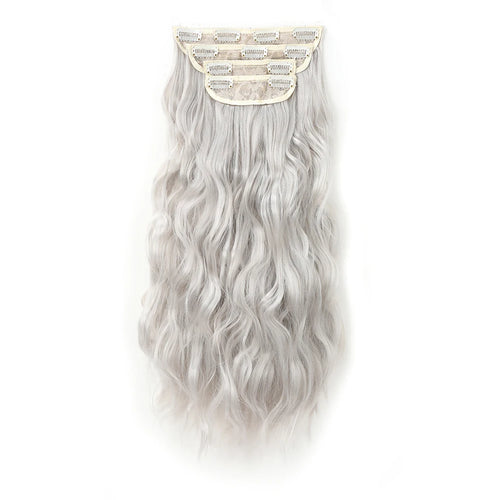 Clip in Long Wavy Synthetic Hair Extension 16/20/24 Inch 4PCS  to Hairpieces Fiber Thick Double Weft Hair Extension for Women
