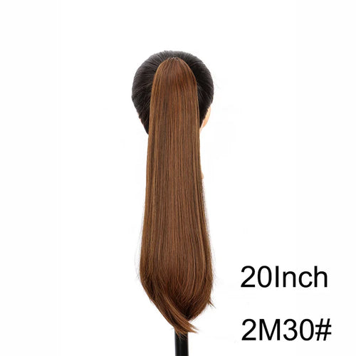 WIGSIN 16Inch/20Inch Synthetic Wig Female Slightly Curver Ponytail Hair Extension Claw Clip in Ponytail Hairpice for Women