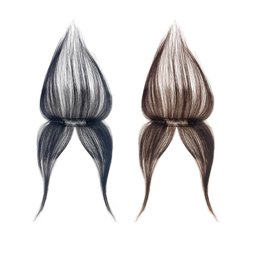 100% Human Hair Natural Forehead Fringes Hair 3D French Bangs Wig for Women Hair Pieces Head Curtain Piece Eight Shaped Bangs