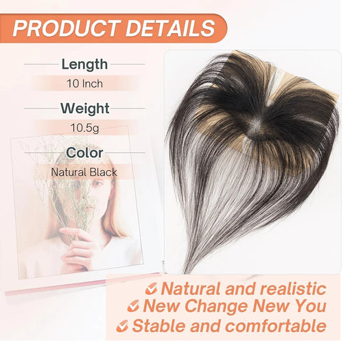 Rich Choices Clip In Air Bang Natural Human Hair French Bangs Invisible Edgeless Replacement Fringe Forehead Hairline For Women