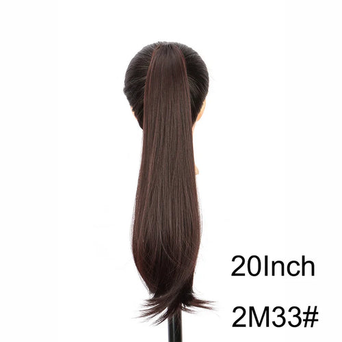 WIGSIN 16Inch/20Inch Synthetic Wig Female Slightly Curver Ponytail Hair Extension Claw Clip in Ponytail Hairpice for Women