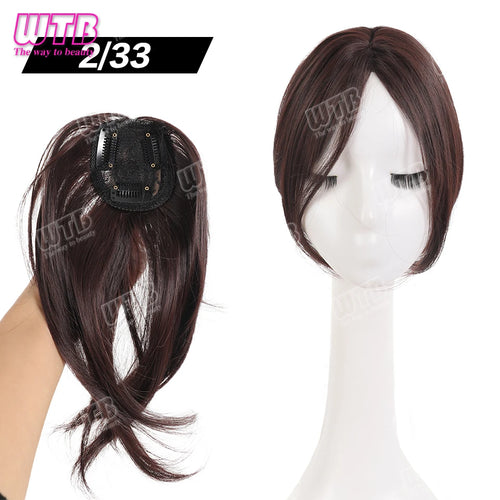 WTB Synthetic Bangs Clip-In Bangs Extension Natural Fake Fringe Topper Hairpiece Invisible Clourse Bangs Covers Hairpieces Hair