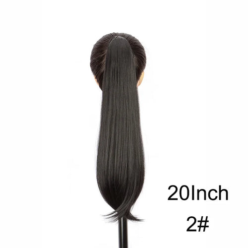 WIGSIN 16Inch/20Inch Synthetic Wig Female Slightly Curver Ponytail Hair Extension Claw Clip in Ponytail Hairpice for Women