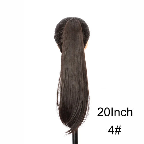 WIGSIN 16Inch/20Inch Synthetic Wig Female Slightly Curver Ponytail Hair Extension Claw Clip in Ponytail Hairpice for Women