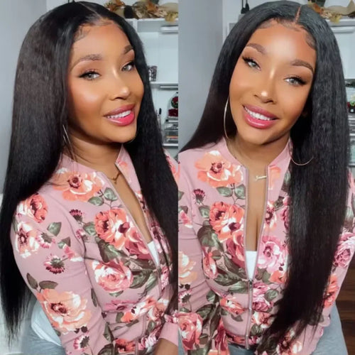 CEXXY 360 Full Hd Lace Front Wig Kinky Yaki Straight HD Transparent Lace Frontal Human Hair Wig 30 34Inch Glueless Wig For Women