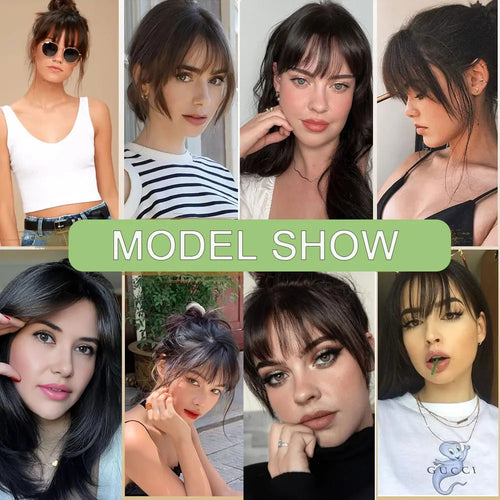 Rich Choices Clip In Air Bang Natural Human Hair French Bangs Invisible Edgeless Replacement Fringe Forehead Hairline For Women