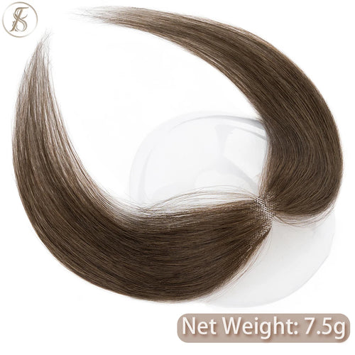 TESS Women Topper Human Hair 10inch Natural Hairline Hair Patch Hair Loss Hand Hook Lace Single Knot Hair Invisible Hairpiece