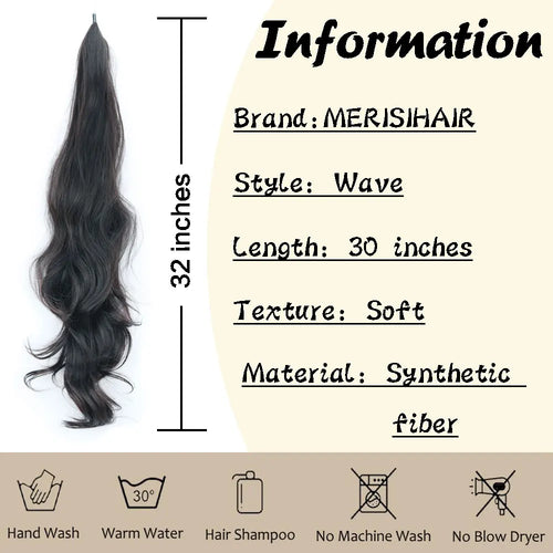 30Inch Synthetic PonyTail Long Wavy Layered Flexible Wrap Around Ponytail Hair Extensions Wave Hairpiece for Women