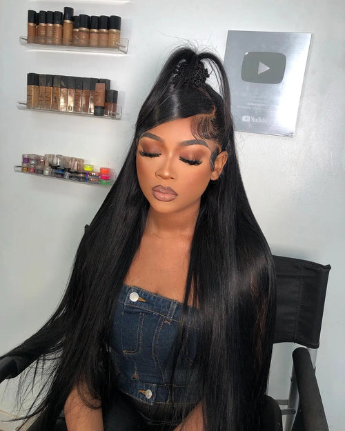 Queen Nala 360 Lace Frontal Straight Human Hair Wigs 30 40 Inch Glueless 7x5 13x4 Human Hair Wigs Ready To Wear Pre Plucked 200%