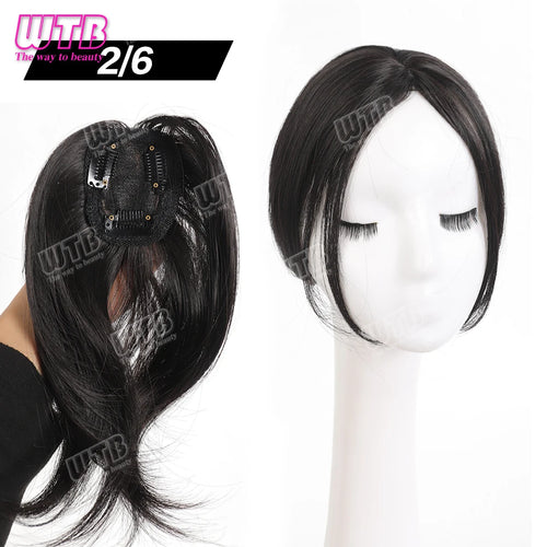 WTB Synthetic Bangs Clip-In Bangs Extension Natural Fake Fringe Topper Hairpiece Invisible Clourse Bangs Covers Hairpieces Hair