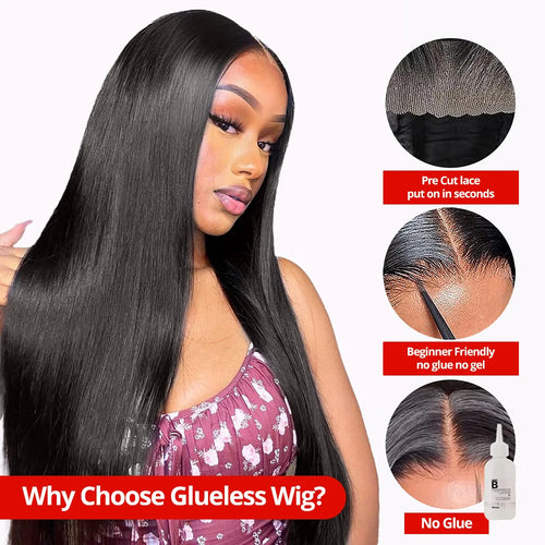 Queen Nala 360 Lace Frontal Straight Human Hair Wigs 30 40 Inch Glueless 7x5 13x4 Human Hair Wigs Ready To Wear Pre Plucked 200%