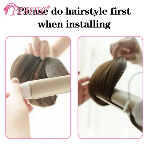Straight Human Hair Bangs Clip in Hair Extensions 100% Remy Hair Clip On Bangs Fringe 3 Clips Hair Pieces for Women