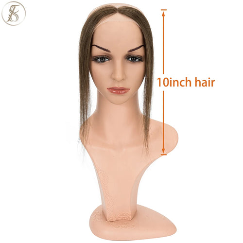 TESS Women Topper Human Hair 10inch Natural Hairline Hair Patch Hair Loss Hand Hook Lace Single Knot Hair Invisible Hairpiece